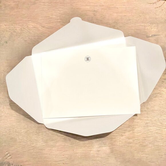 Authentic CHANEL blank gift White card with envelop 5" x 3.75" New - Picture 4 of 6